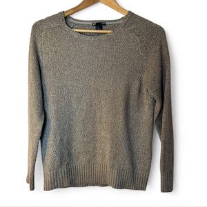H&M Basic Gold Shimmer Beige Scoop Neck Sweater Medium